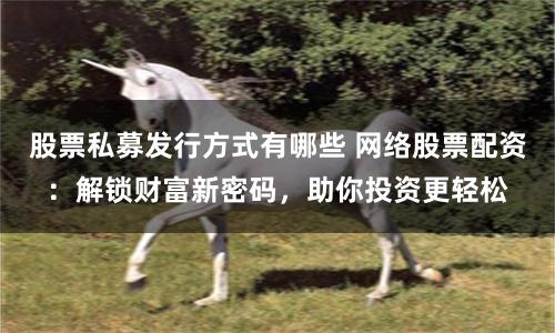 股票私募发行方式有哪些 网络股票配资：解锁财富新密码，助你投资更轻松