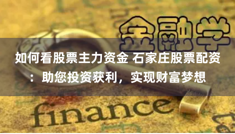 如何看股票主力资金 石家庄股票配资：助您投资获利，实现财富梦想